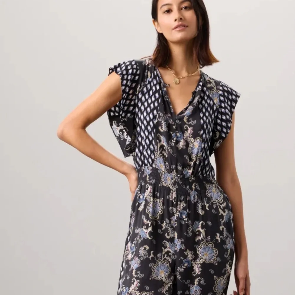 Rebecca Taylor NYC Paisley Printed Jumpsuit Silk Blend - Picture 2 of 15